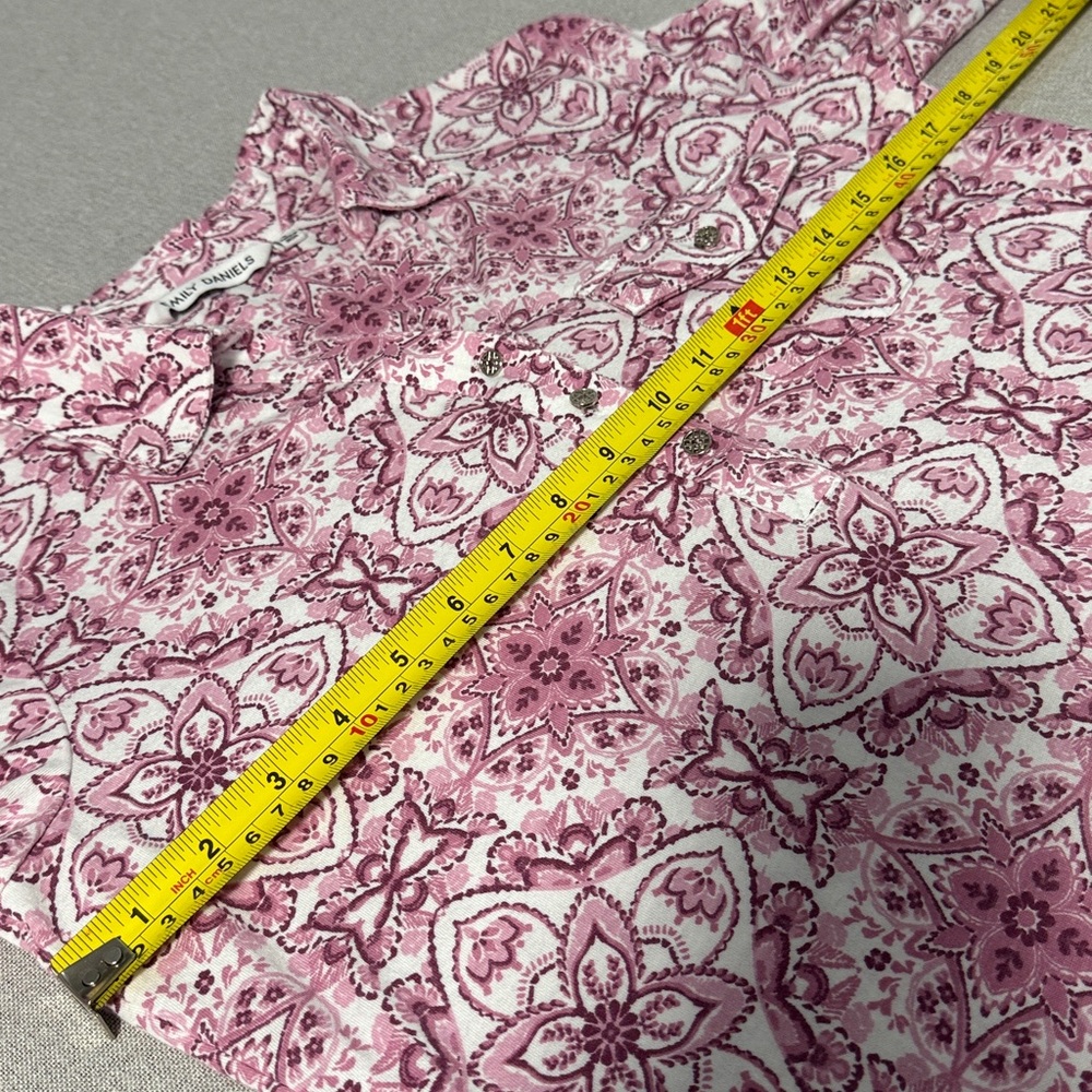 Emily Daniel’s Floral Pink Button-Up Women's Top SZ Small. - Picture 6 of 15
